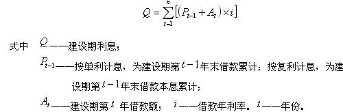 建设期利息的估算