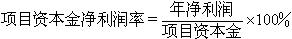 项目资本金净利润率