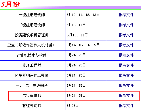 2014年广东二级建造师考试时间为:5月24、25