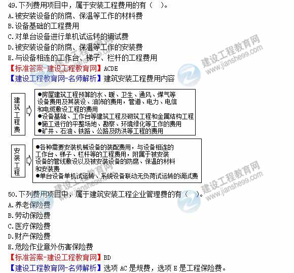 2012年造价工程师《工程计价》试题及详细答案解析（六）