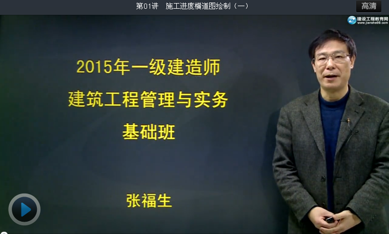 2015一级建造师张福生老师建筑工程管理与实务辅导开课