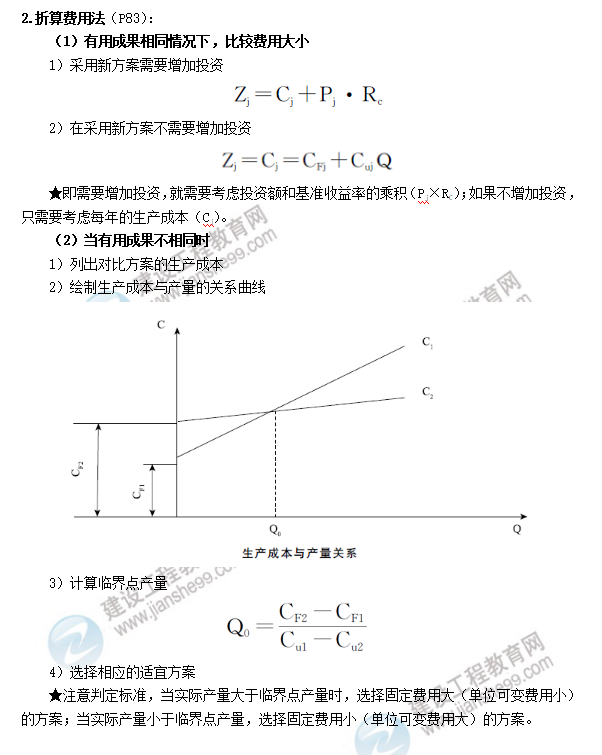 一建经济公式1