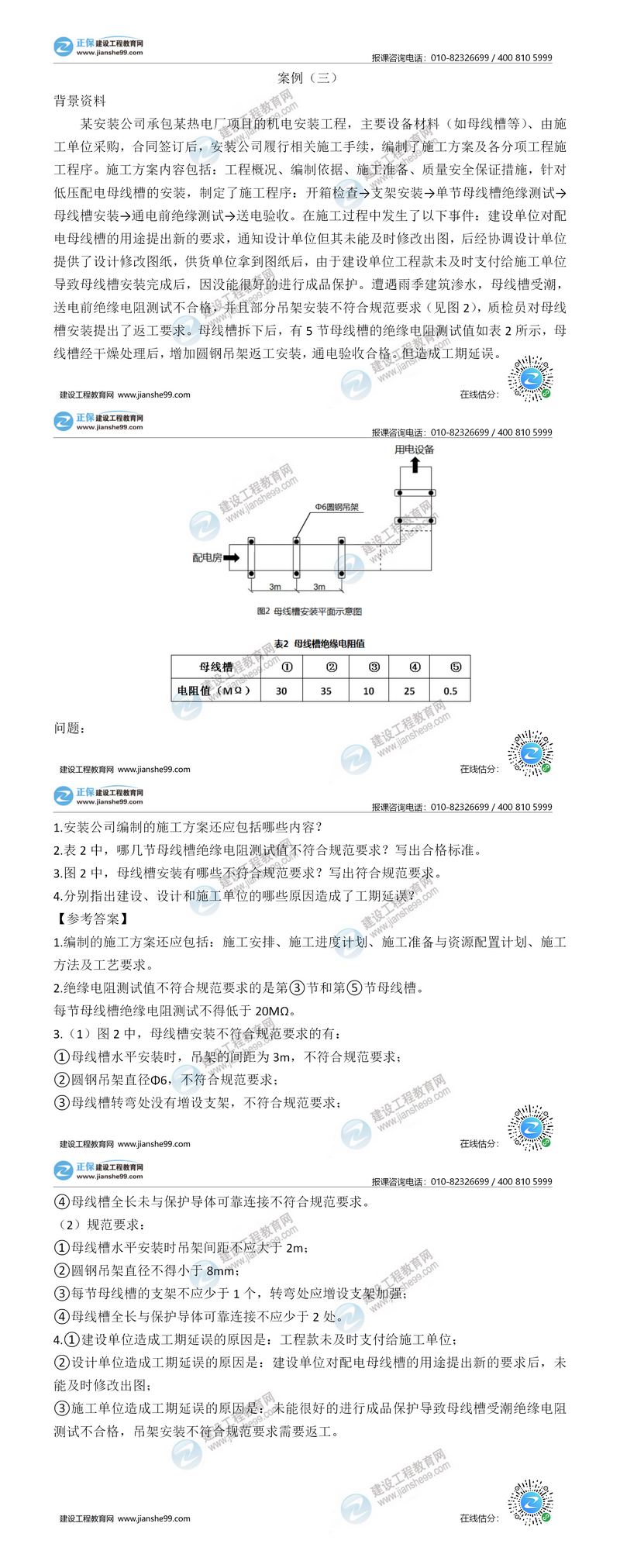 二建机电实务试题解析案例三